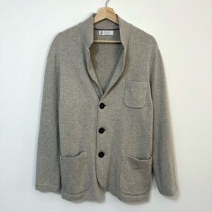 Brunello Cucinelli Men’s 100% Cashmere Made In Italy Grey Cardigan $2995 – 50